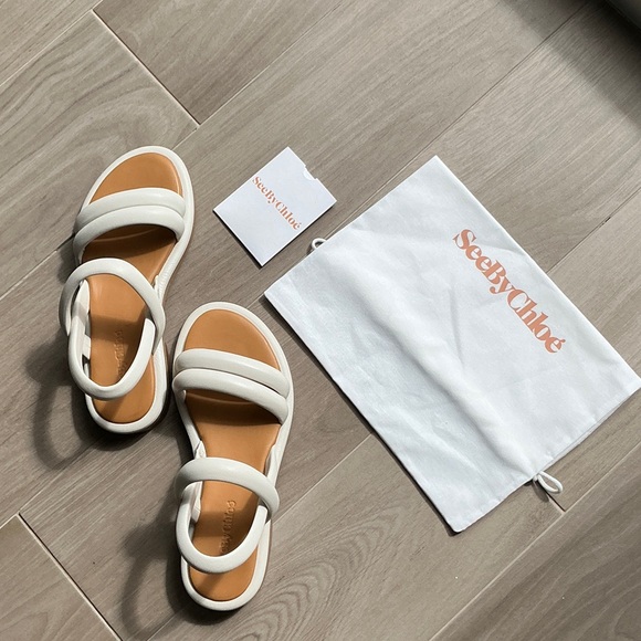 See By Chloe White and Tan Sandals - Picture 7 of 16